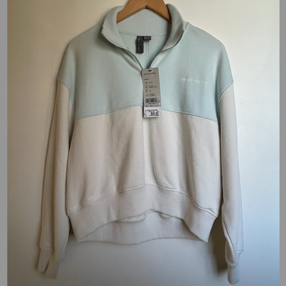 Sweaty Betty Cropped Half-Zip Jacket XXS/XS NWT Athletic Pullover